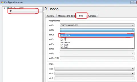 R1interfaz Fasthernet